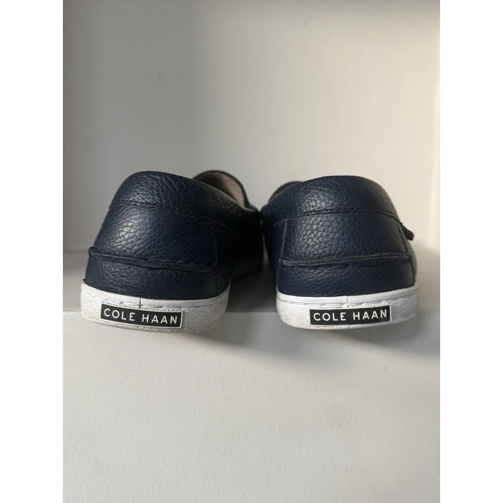 Cole Haan Maine Pinch Navy Loafers with White Trim Size 12 Leather
